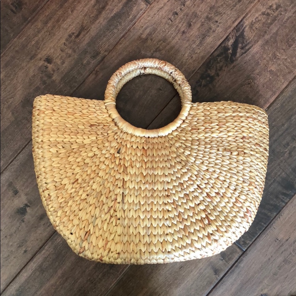Rattan wicker basket woven tote